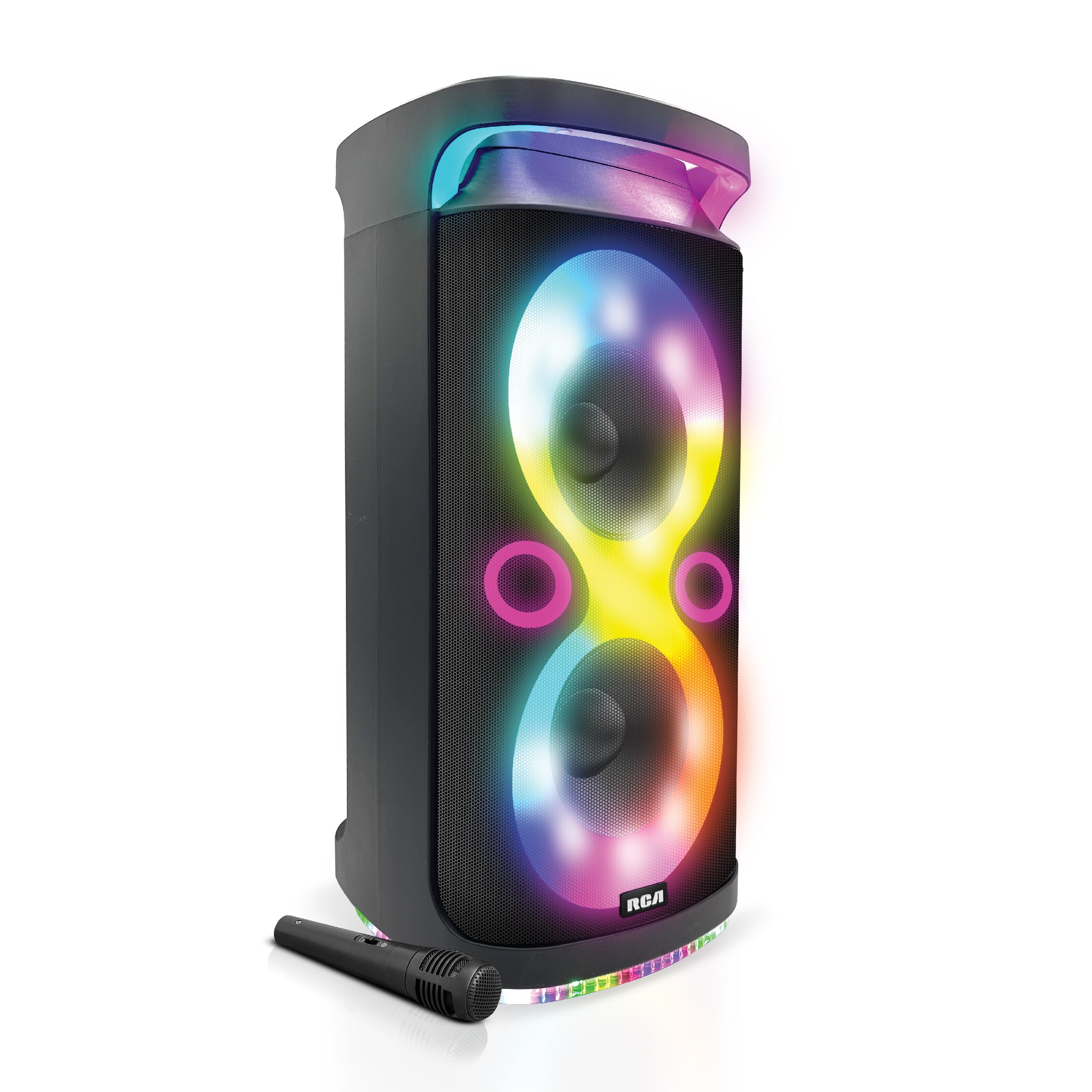 RCA Disco 2108 Flame Effect Bluetooth Party Speaker with Dual 8