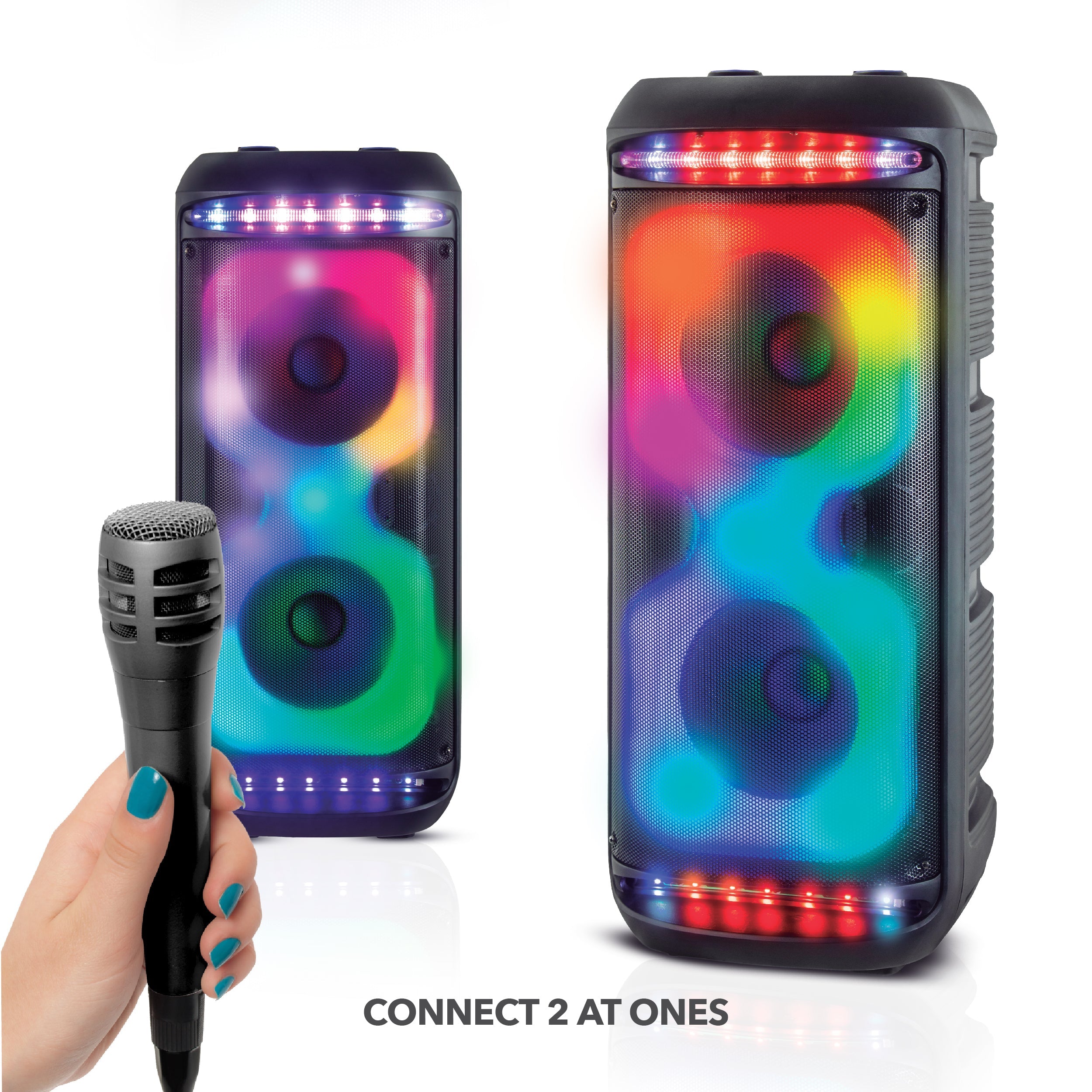 RCA Disco 2110 Flame Effect Bluetooth Party Speaker with Dual 8