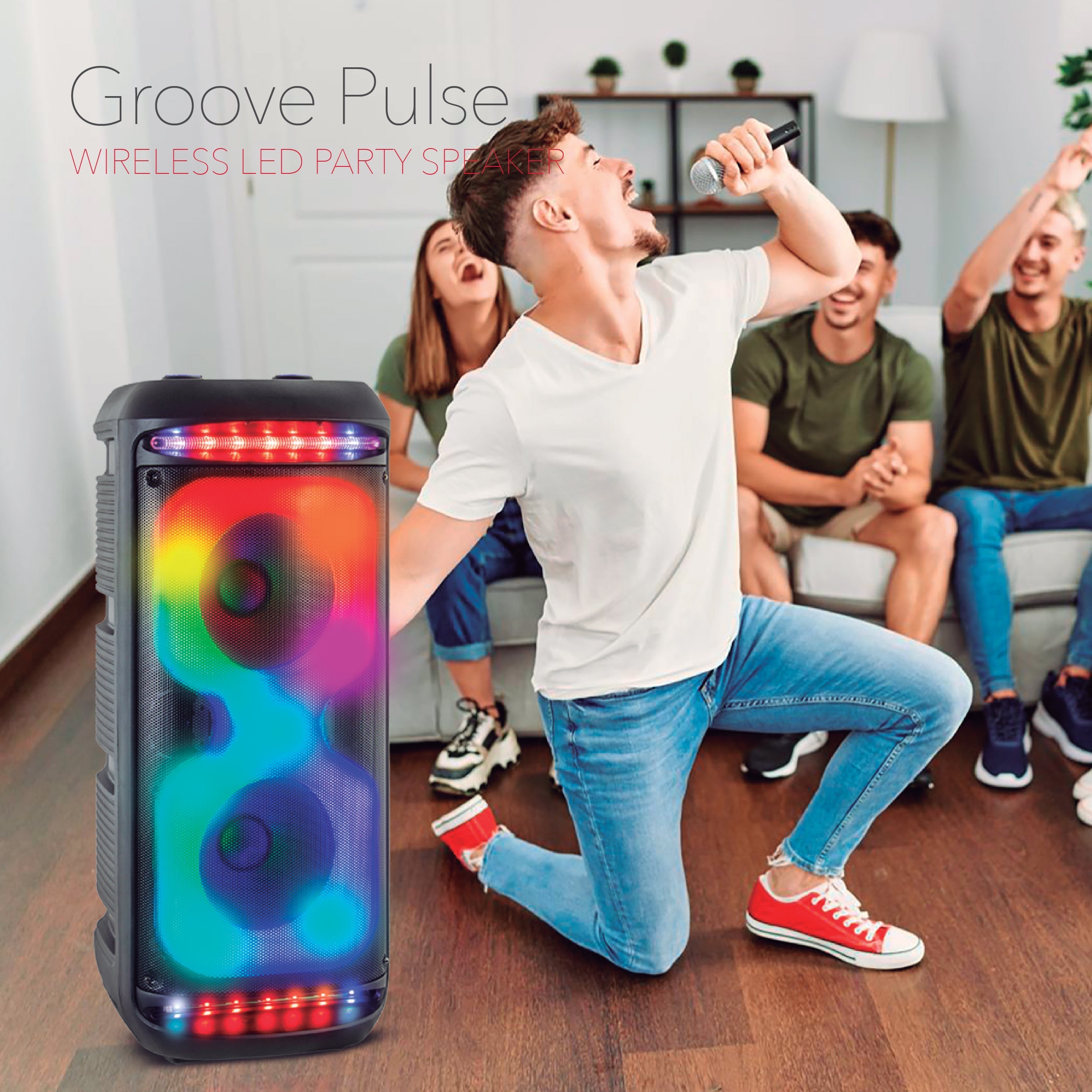 RCA Disco 2110 Flame Effect Bluetooth Party Speaker with Dual 8