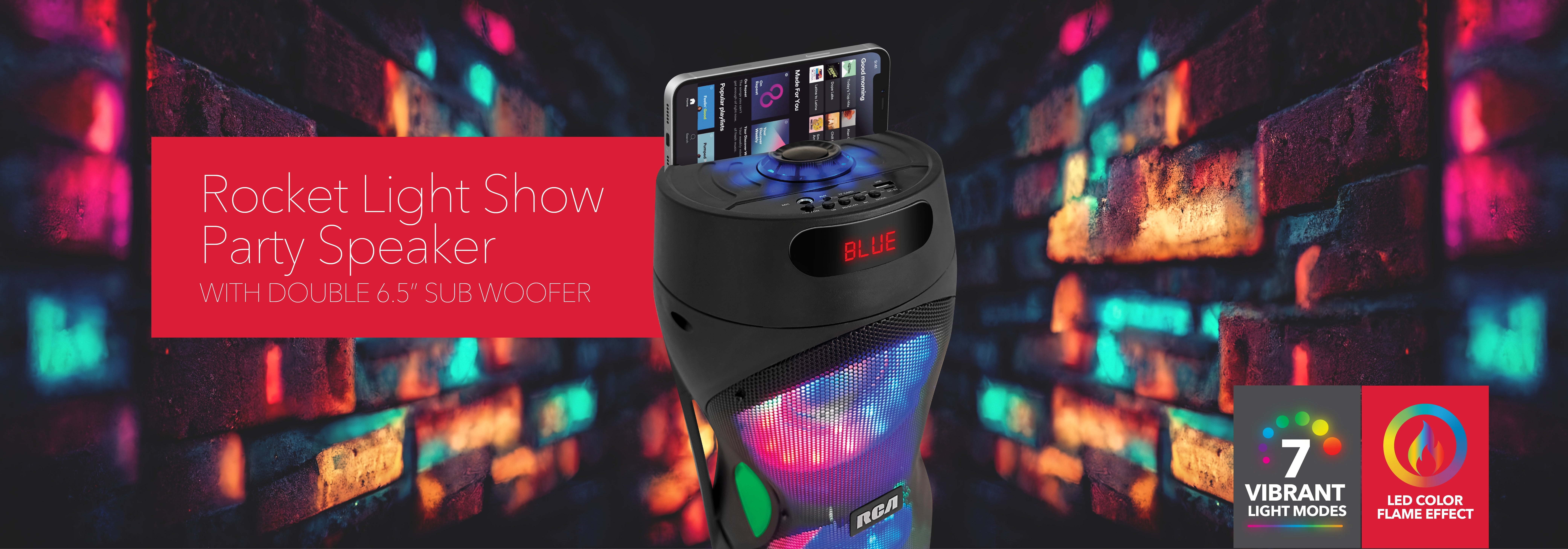 RCA Disco 206 RGB Wireless Party Speaker with Dual 6.5