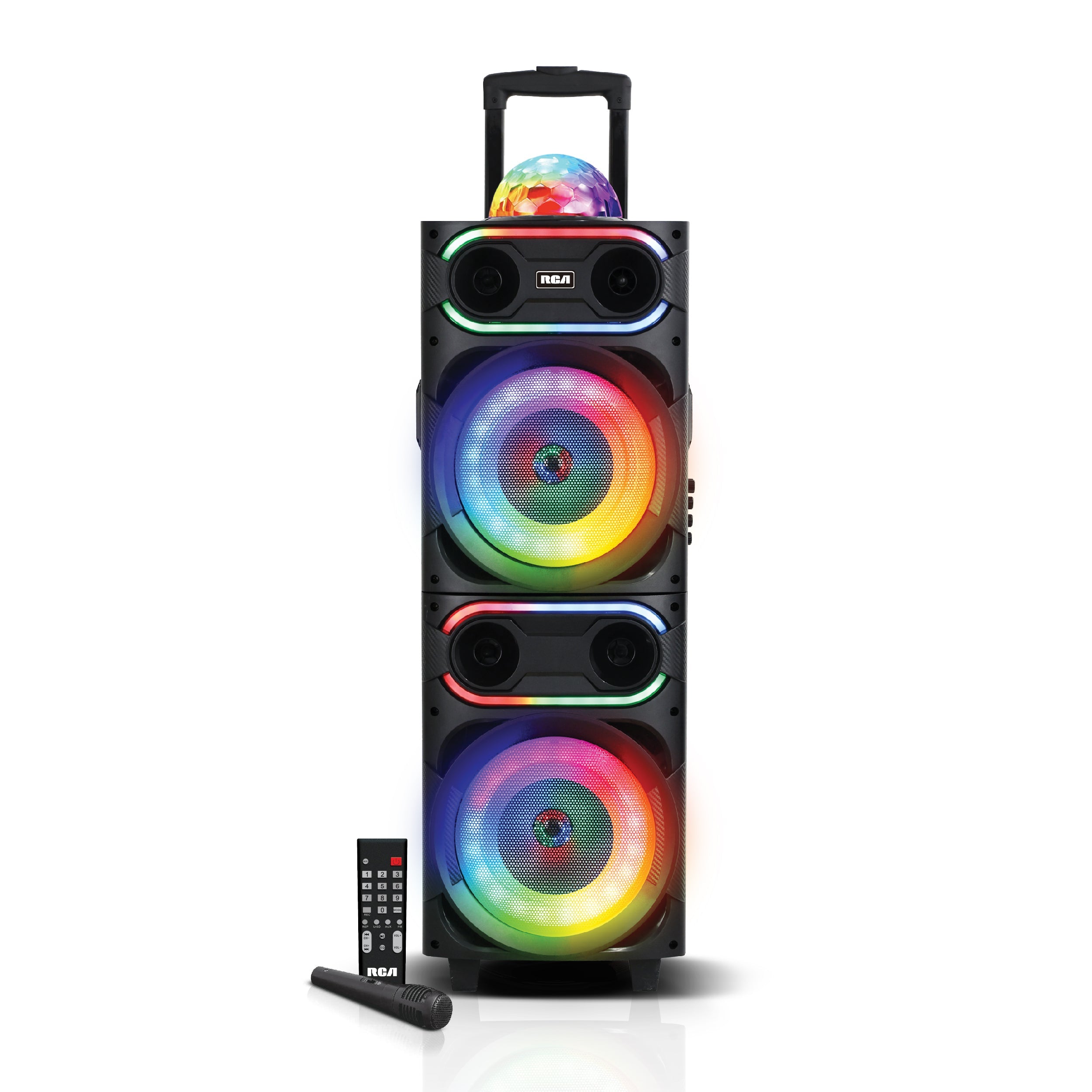 RCA Disco 208 Flame Effect Bluetooth Party Speaker with Dual 8