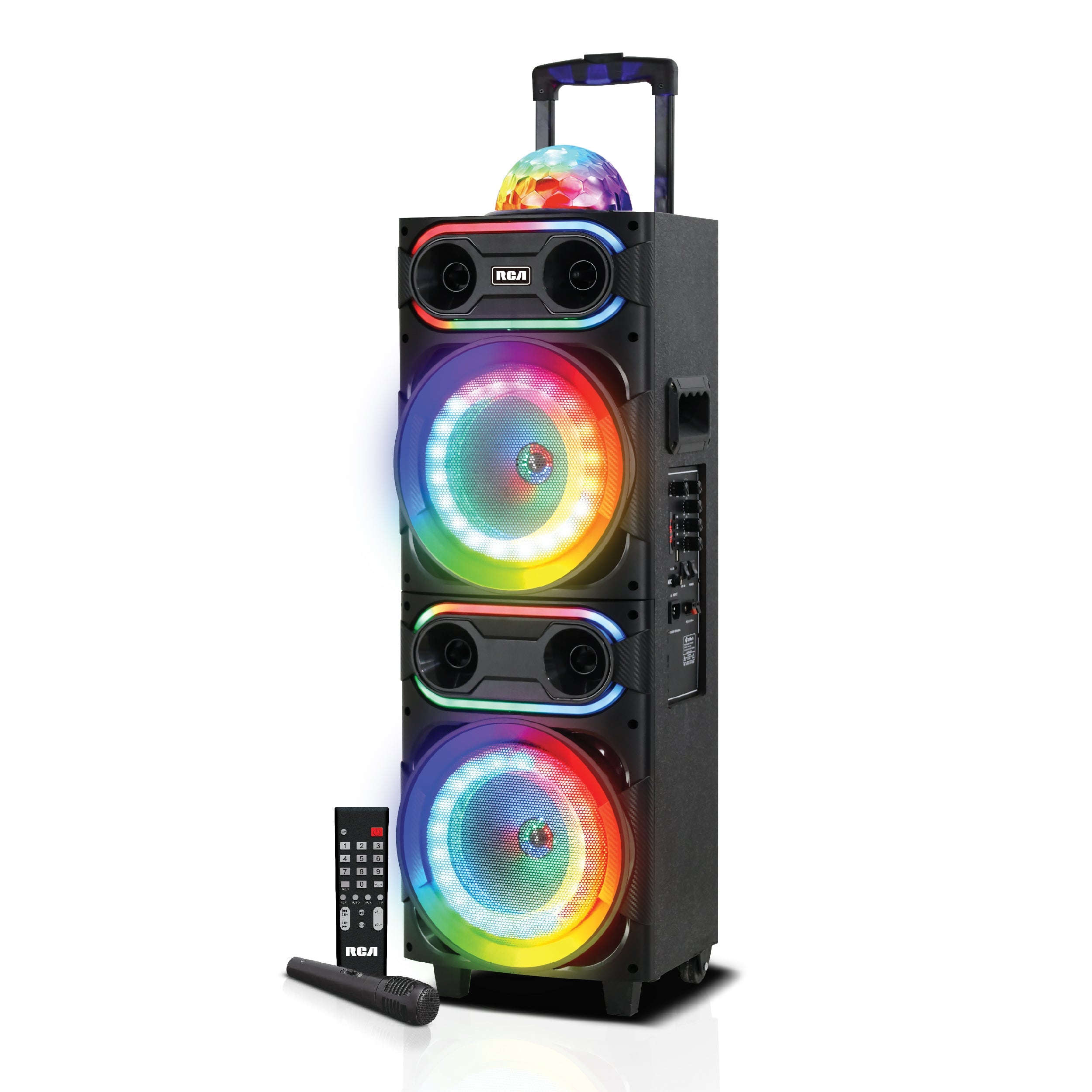 RCA Disco 208 Flame Effect Bluetooth Party Speaker with Dual 8
