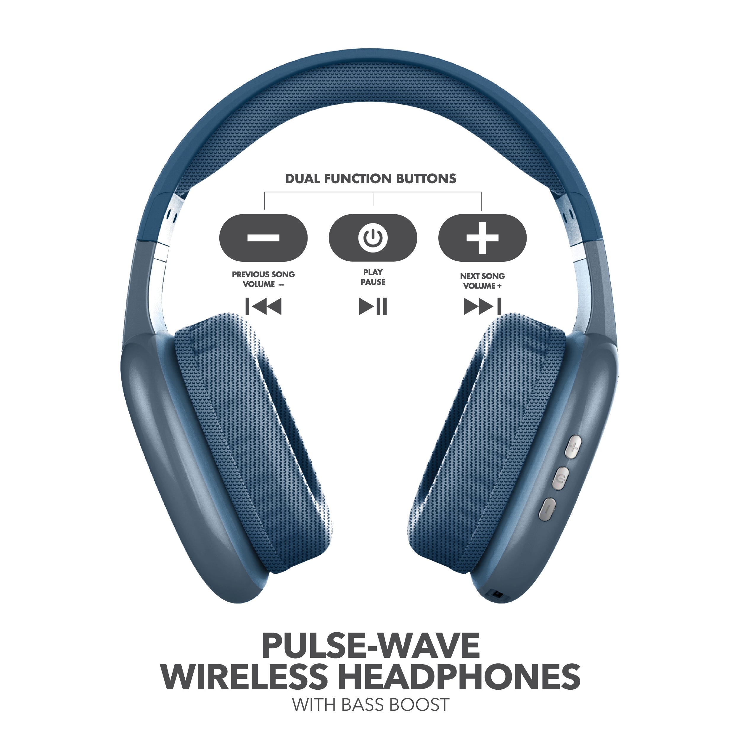 RCA Wave-56 Wireless Over-Ear Bluetooth Headphones, 20H Playtime, Hi-Res Audio