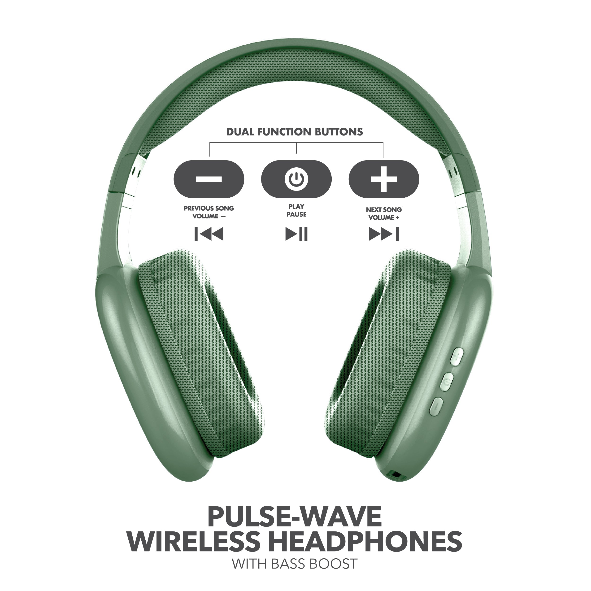 RCA Wave-56 Wireless Over-Ear Bluetooth Headphones, 20H Playtime, Hi-Res Audio