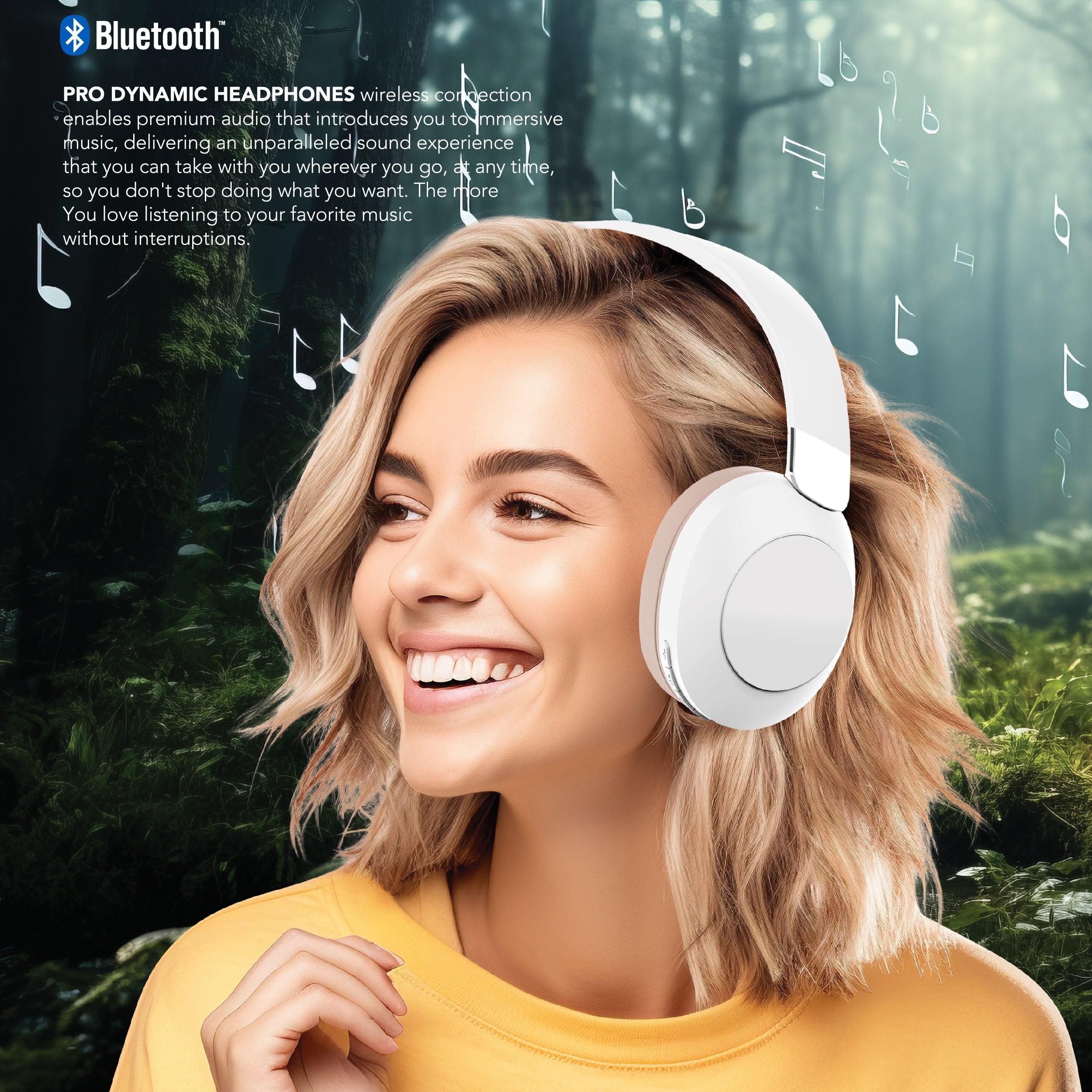RCA Wave-54 Wireless Over-Ear Bluetooth Headphones, 12H Playtime, Hi-Res Audio