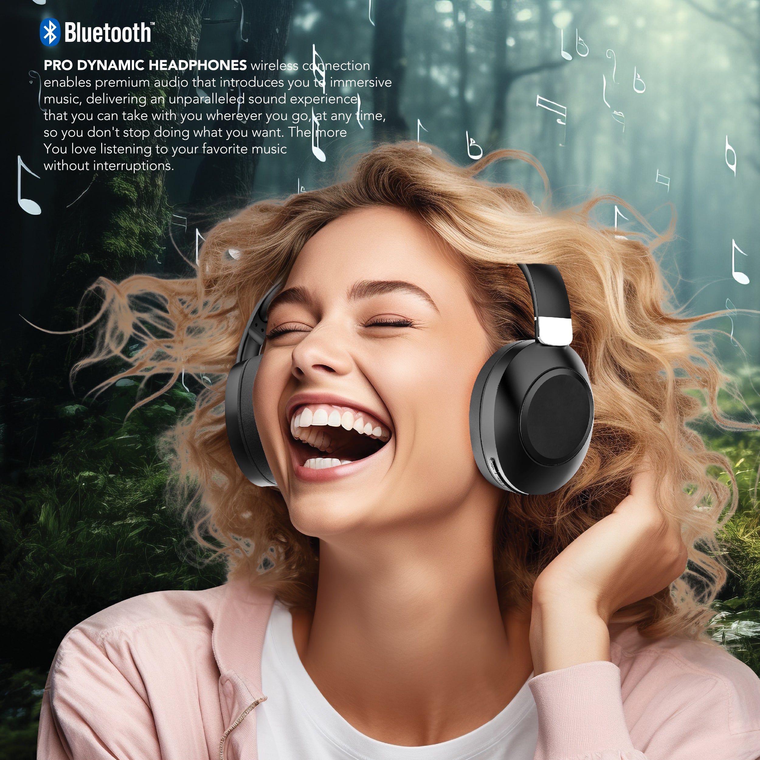 RCA Wave-54 Wireless Over-Ear Bluetooth Headphones, 12H Playtime, Hi-Res Audio