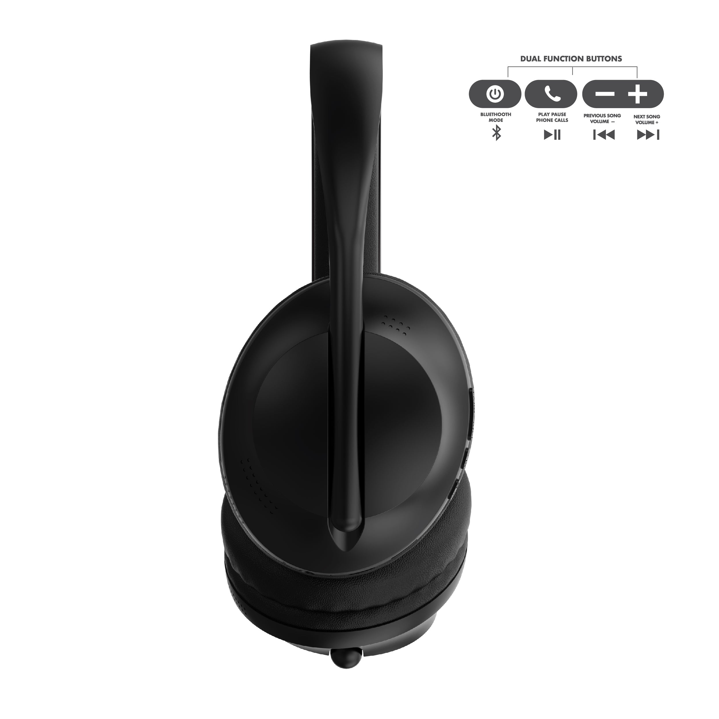 RCA Wave-55 Wireless Over-Ear Bluetooth Headphones, 12H Playtime, Hi-Resolution Audio