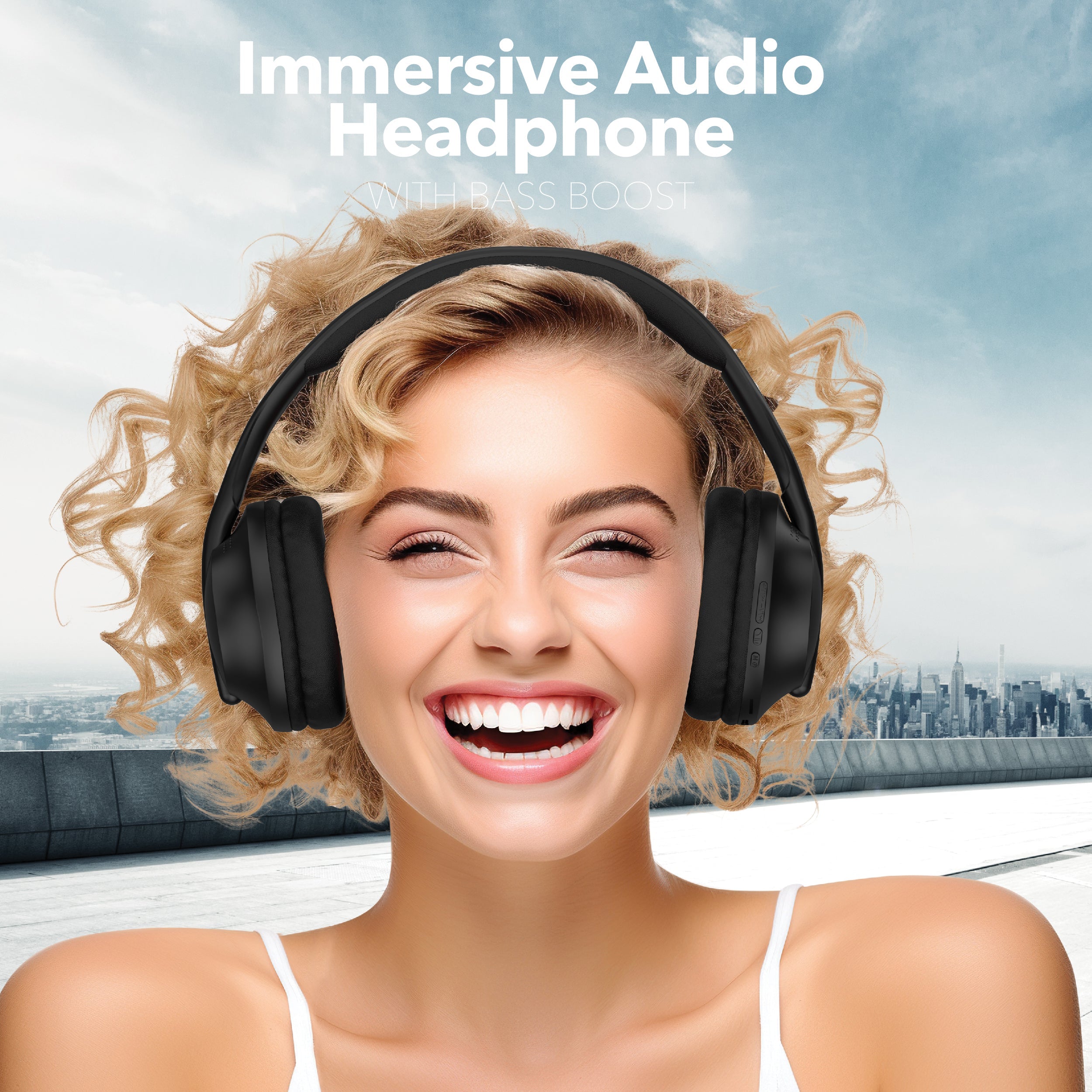 RCA Wave-55 Wireless Over-Ear Bluetooth Headphones, 12H Playtime, Hi-Resolution Audio