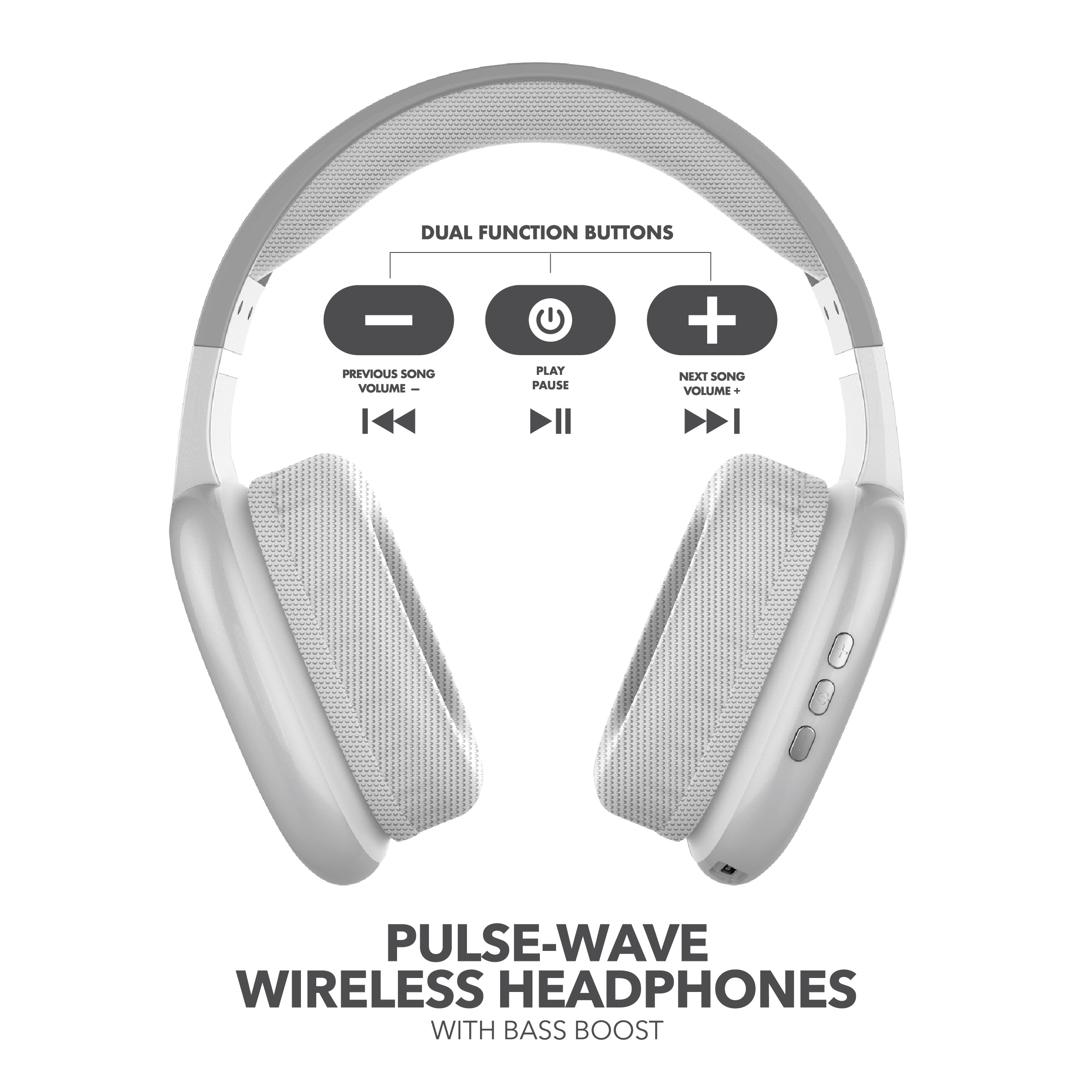 RCA Wave-56 Wireless Over-Ear Bluetooth Headphones, 20H Playtime, Hi-Res Audio