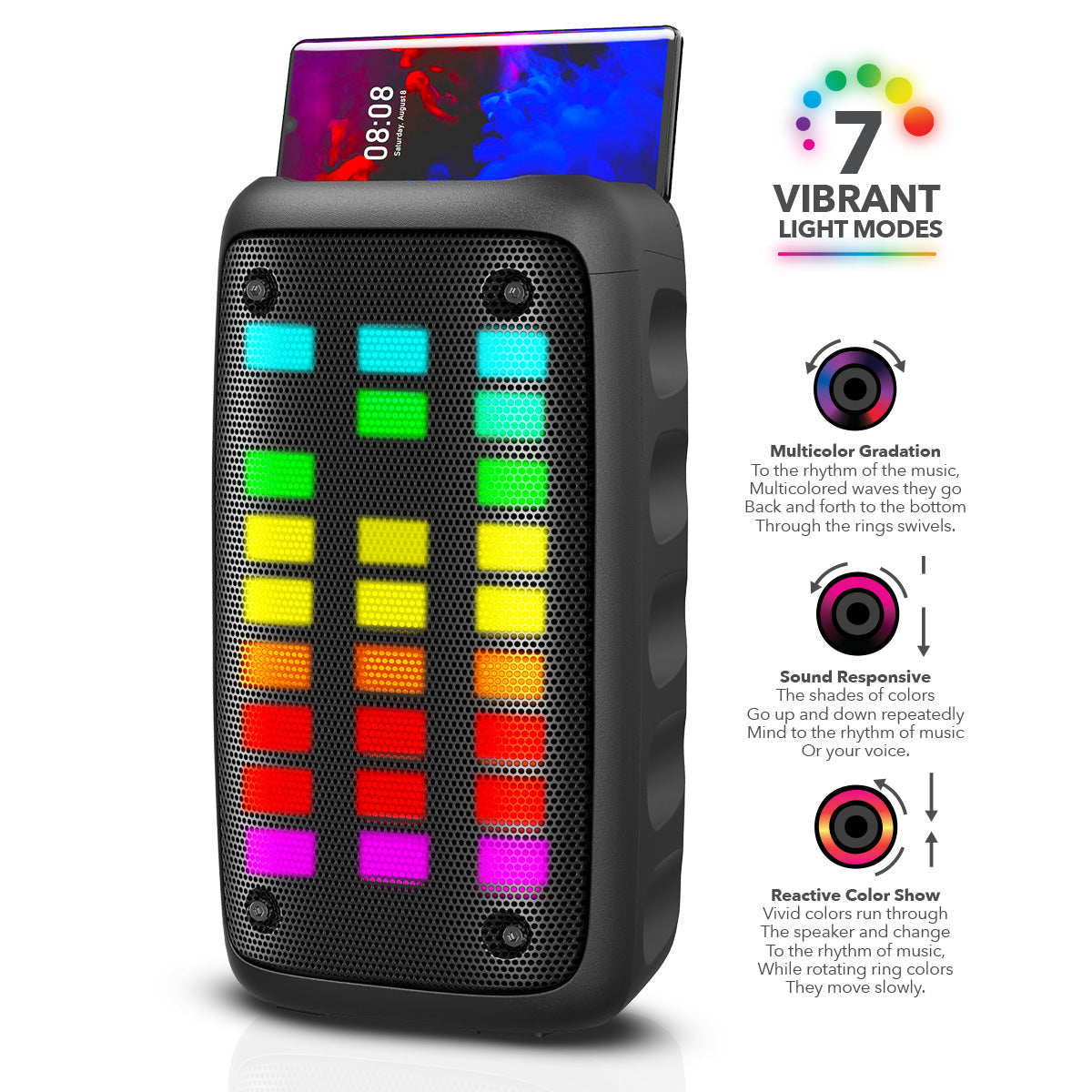 RCA Disco 203 RGB Wireless Party Speaker with Dual 3