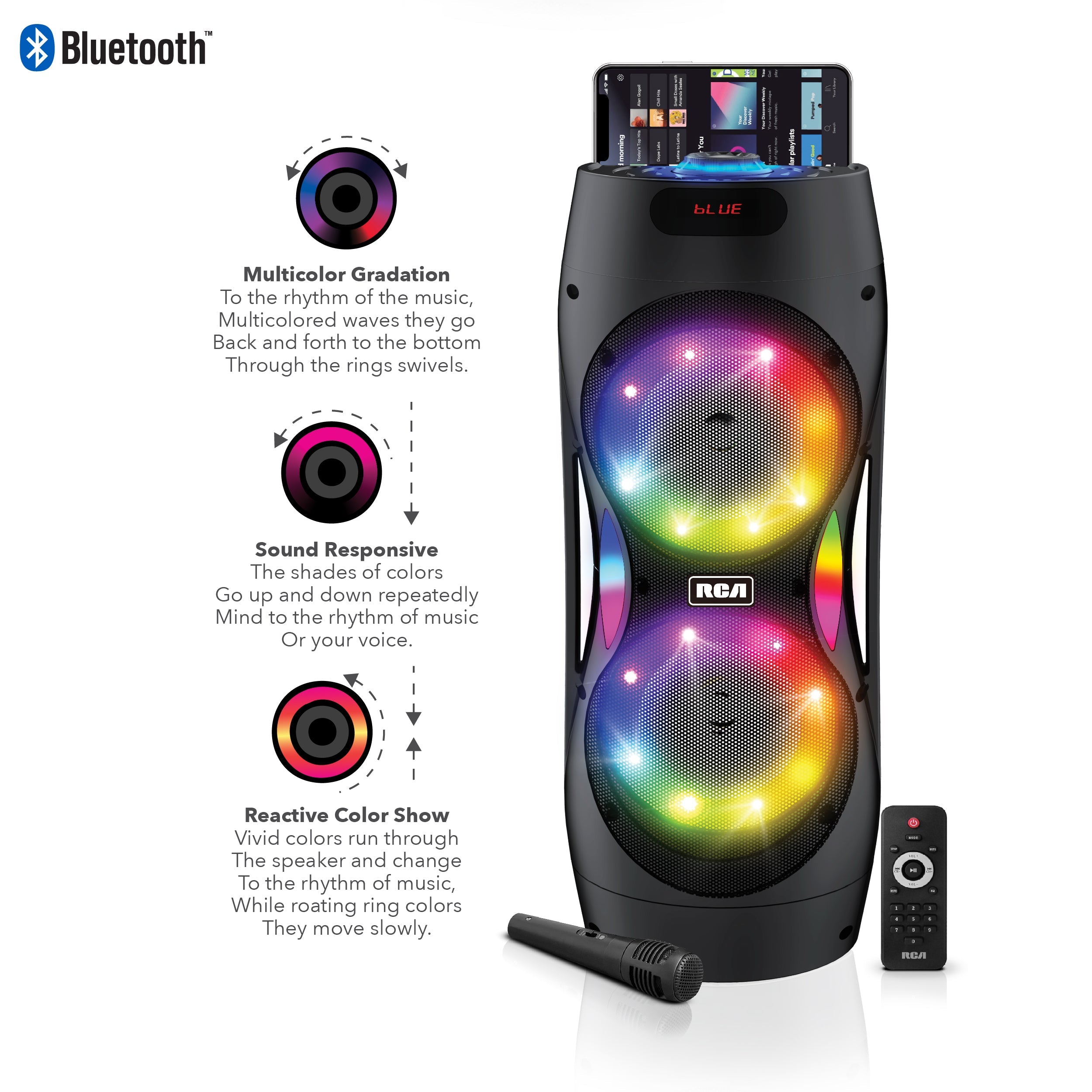 RCA Disco 206 RGB Wireless Party Speaker with Dual 6.5