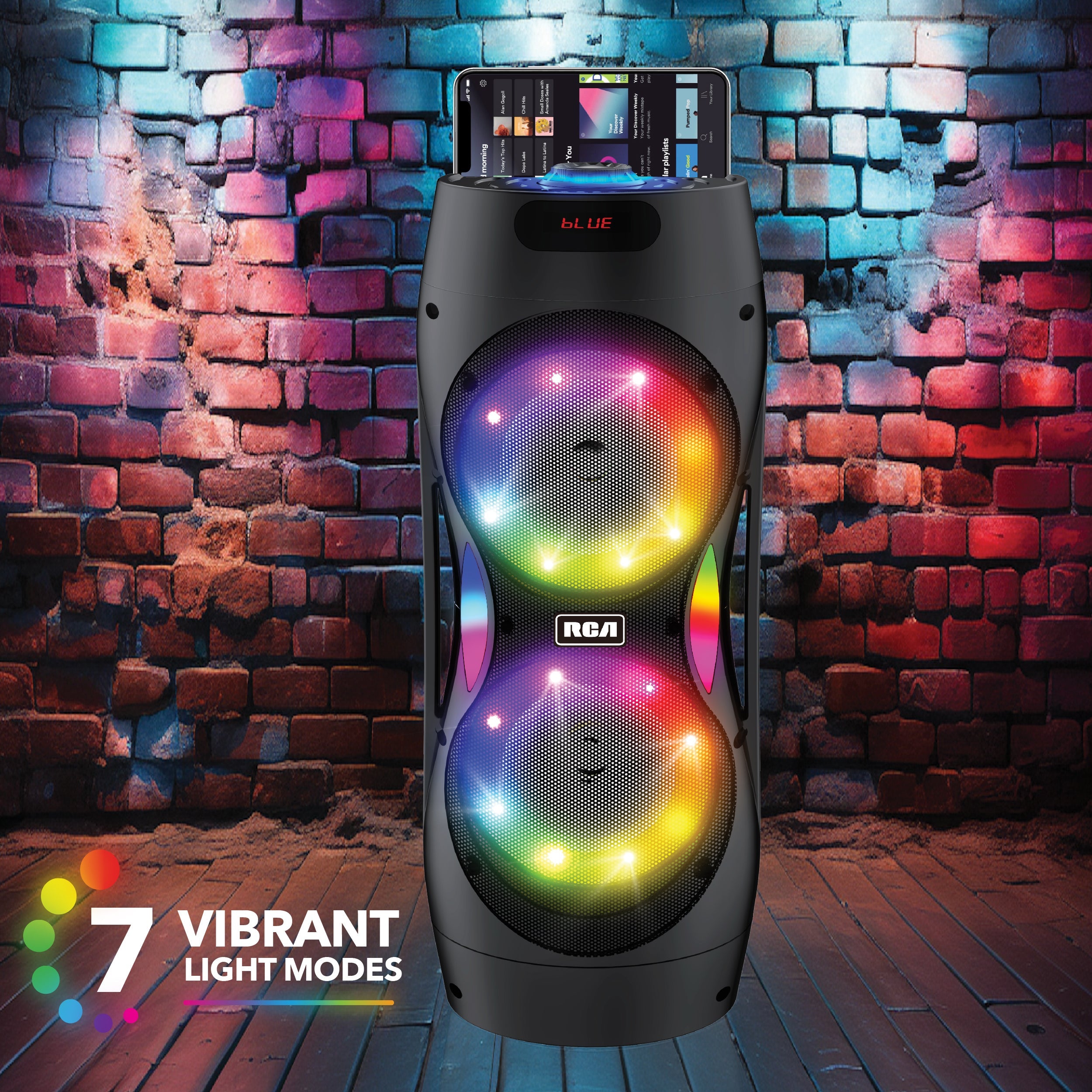 RCA Disco 206 RGB Wireless Party Speaker with Dual 6.5