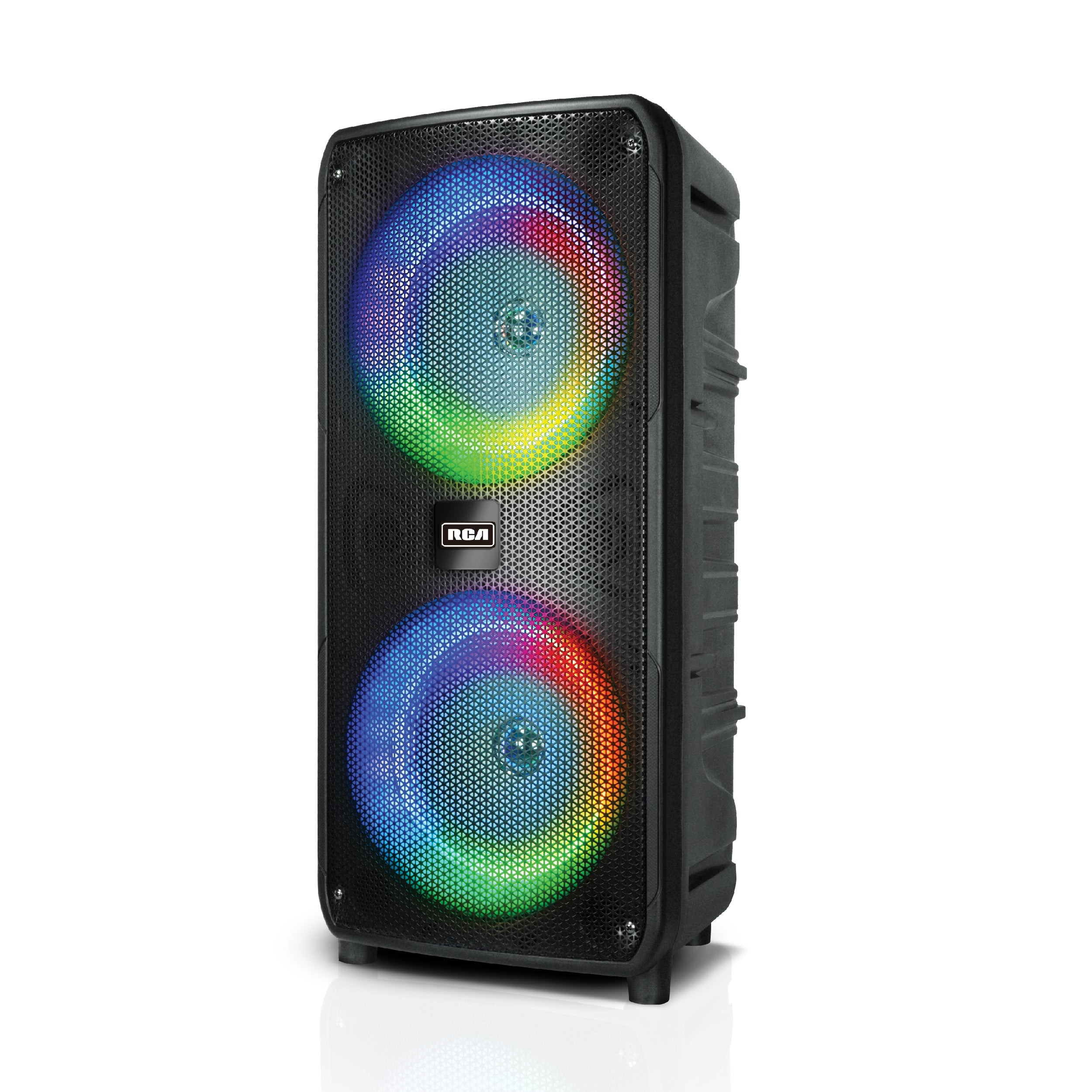 Dual 8" BT Party Bluetooth Speaker System – 1000W, LED Lights, Portable, Tailgate