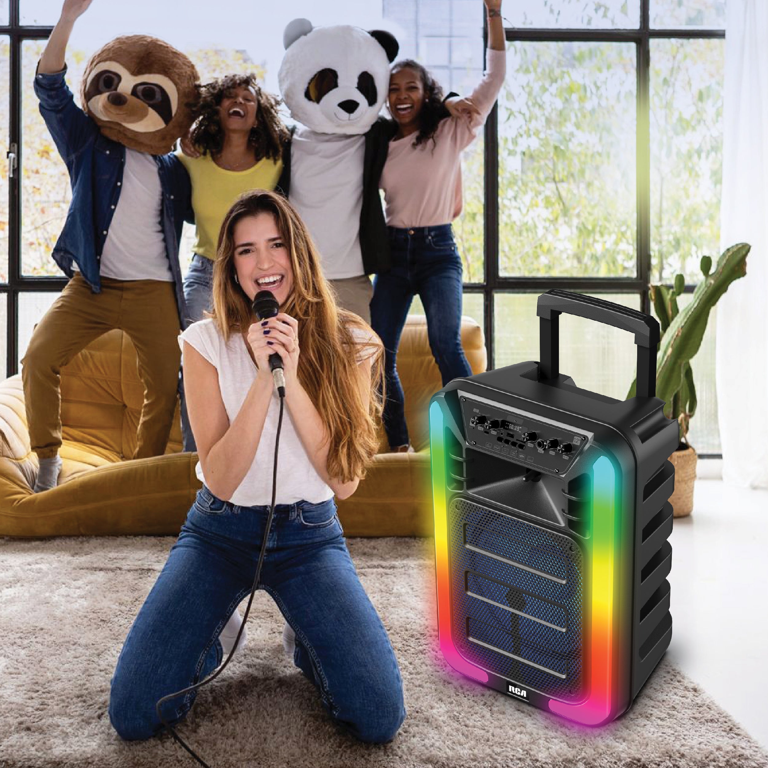 RCA Disco 15 Flame Effect Bluetooth Party Speaker with 15