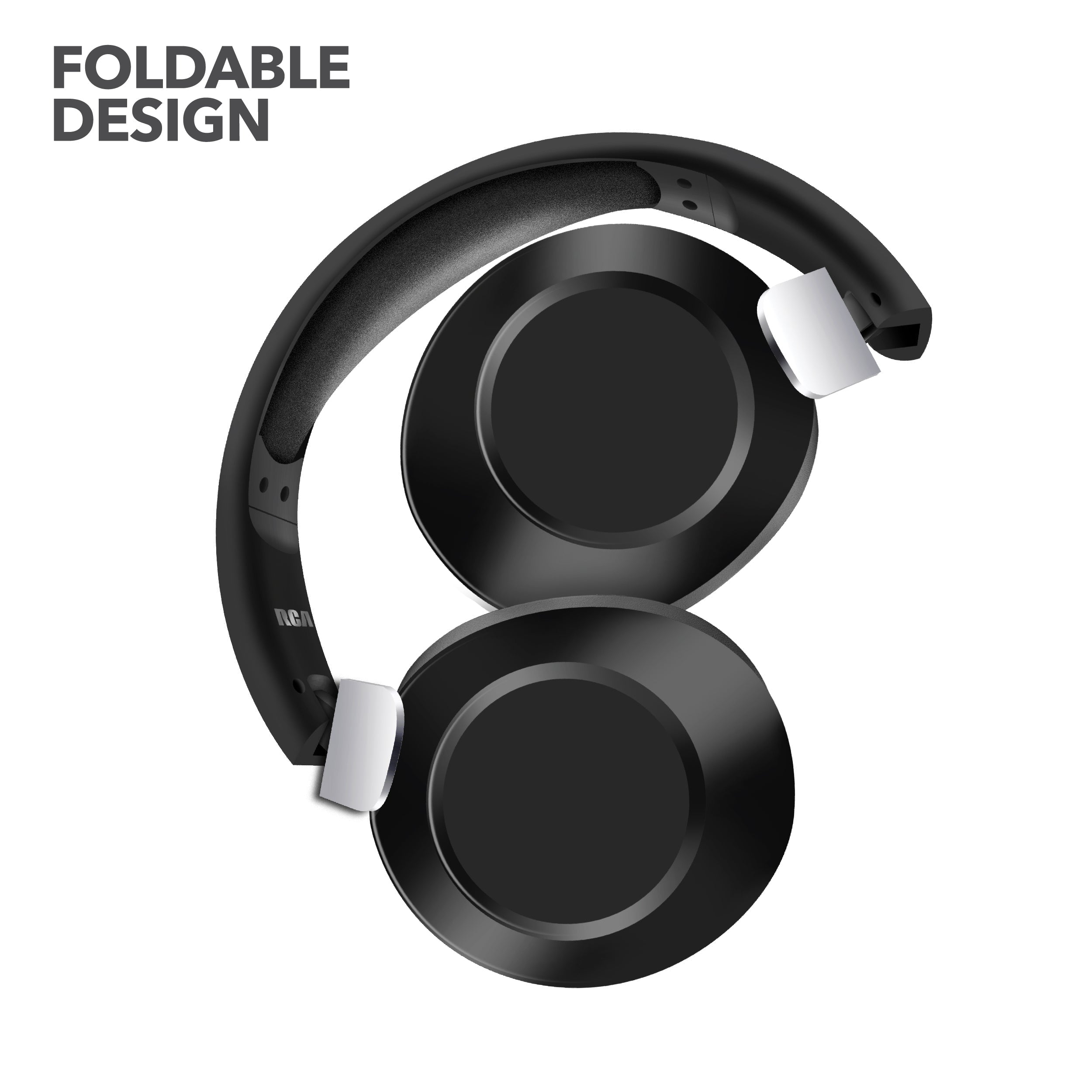 RCA Wave-54 Wireless Over-Ear Bluetooth Headphones, 12H Playtime, Hi-Res Audio