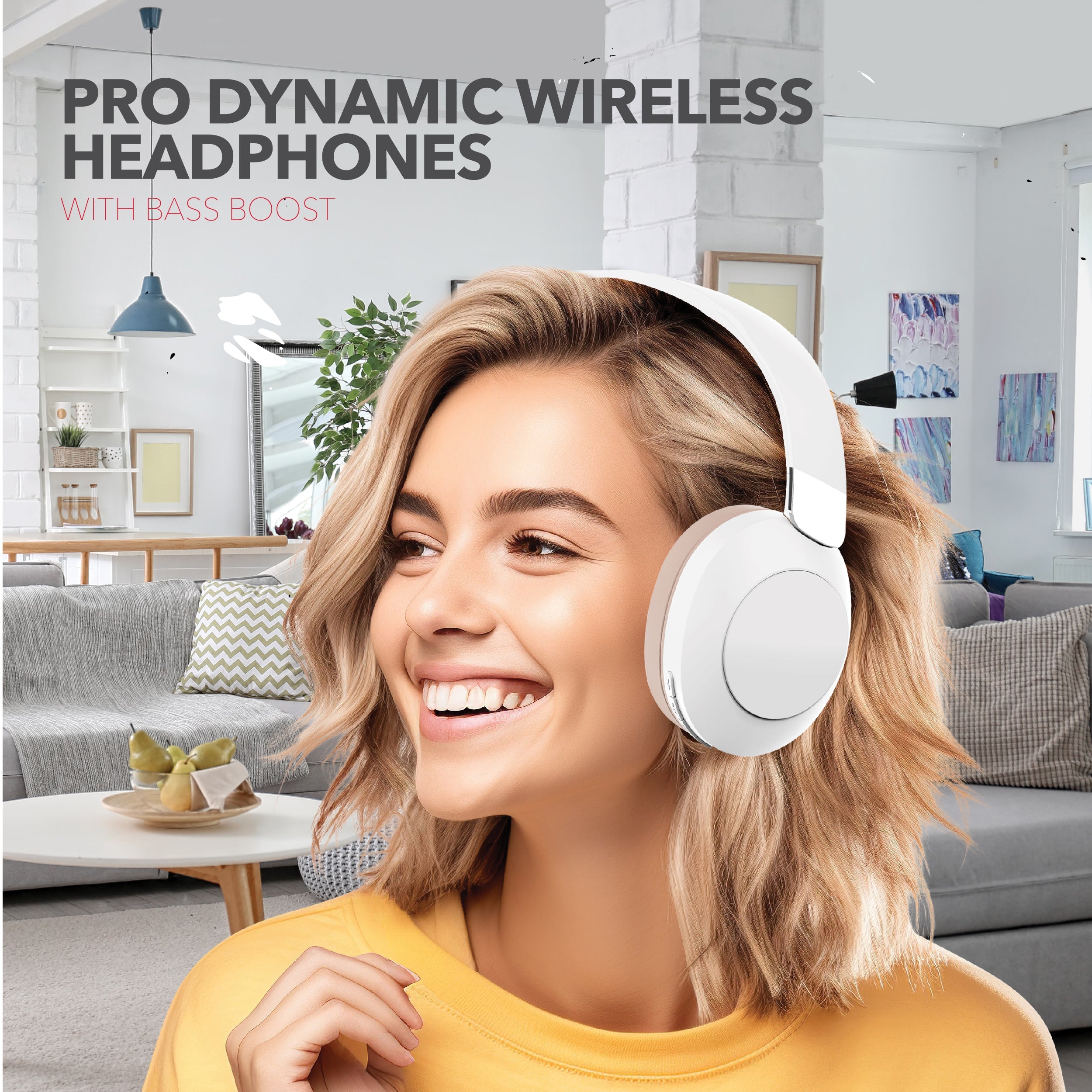 RCA Wave-54 Wireless Over-Ear Bluetooth Headphones, 12H Playtime, Hi-Res Audio
