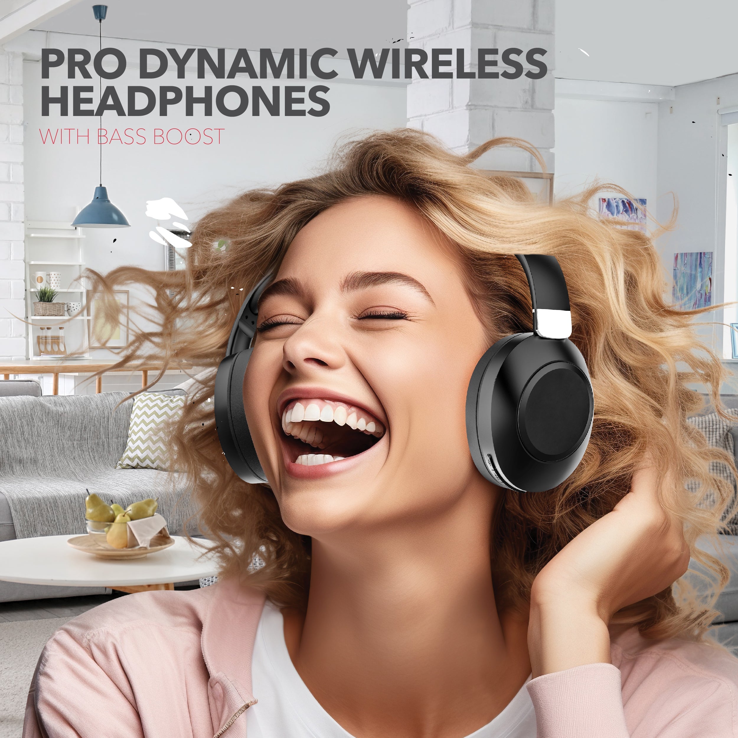 RCA Wave-54 Wireless Over-Ear Bluetooth Headphones, 12H Playtime, Hi-Res Audio