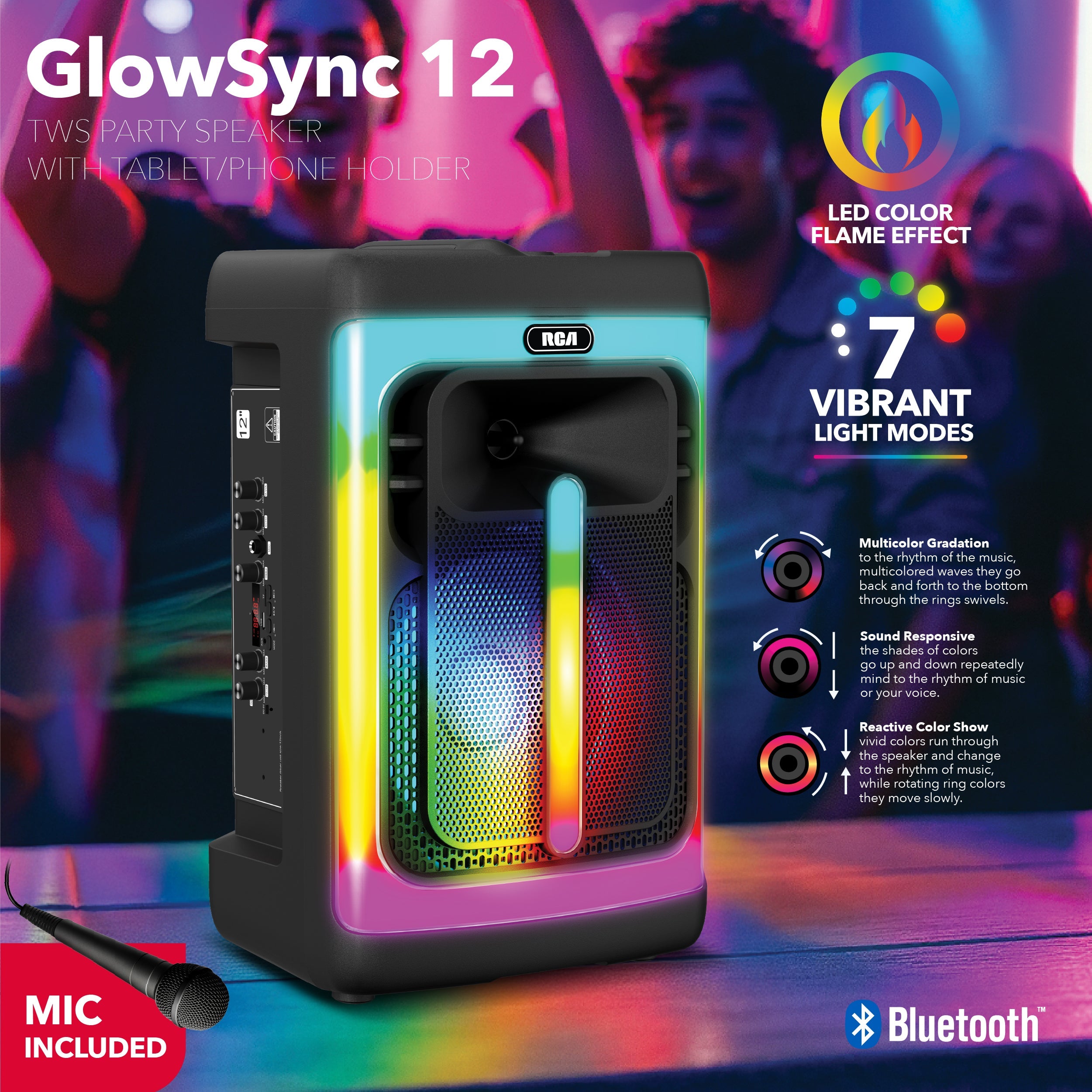 RCA FLAME-1212 Portable Bluetooth Speaker 12