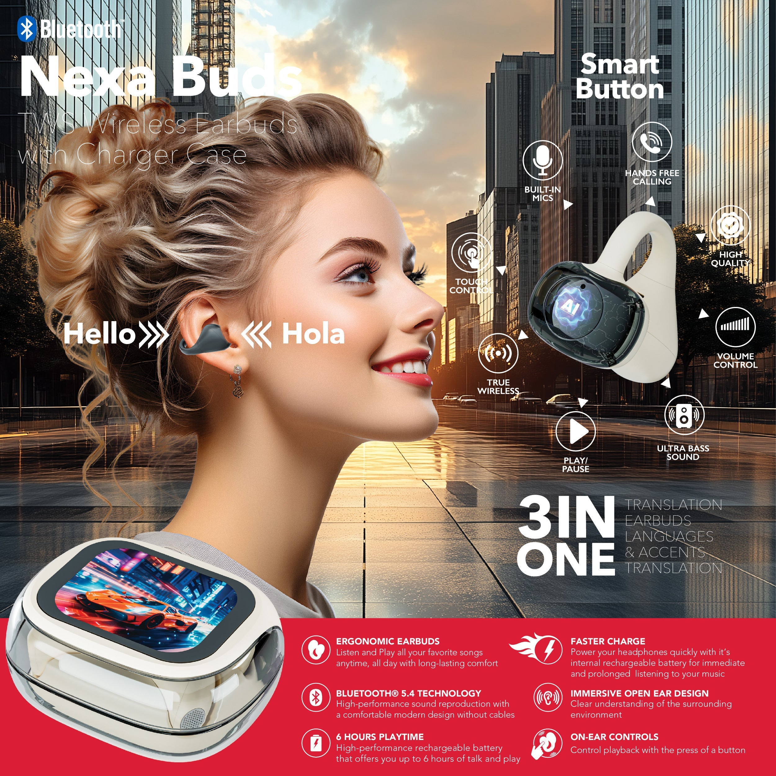 RCA TUNE-48 True Wireless Earbuds with Touch Controls & Voice Assistant